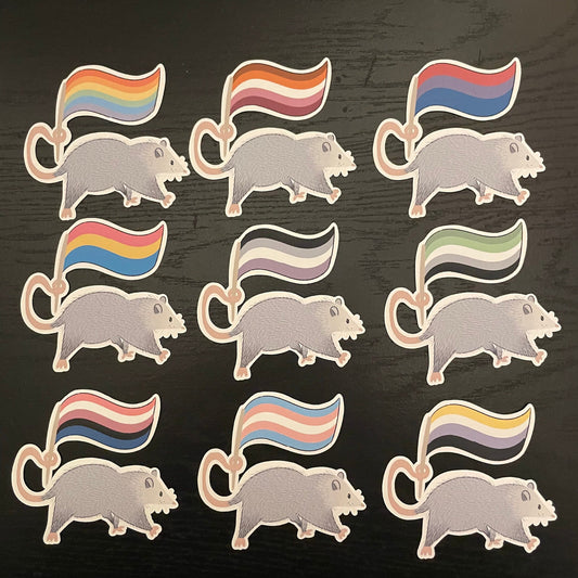 Pride Opossum Vinyl Stickers