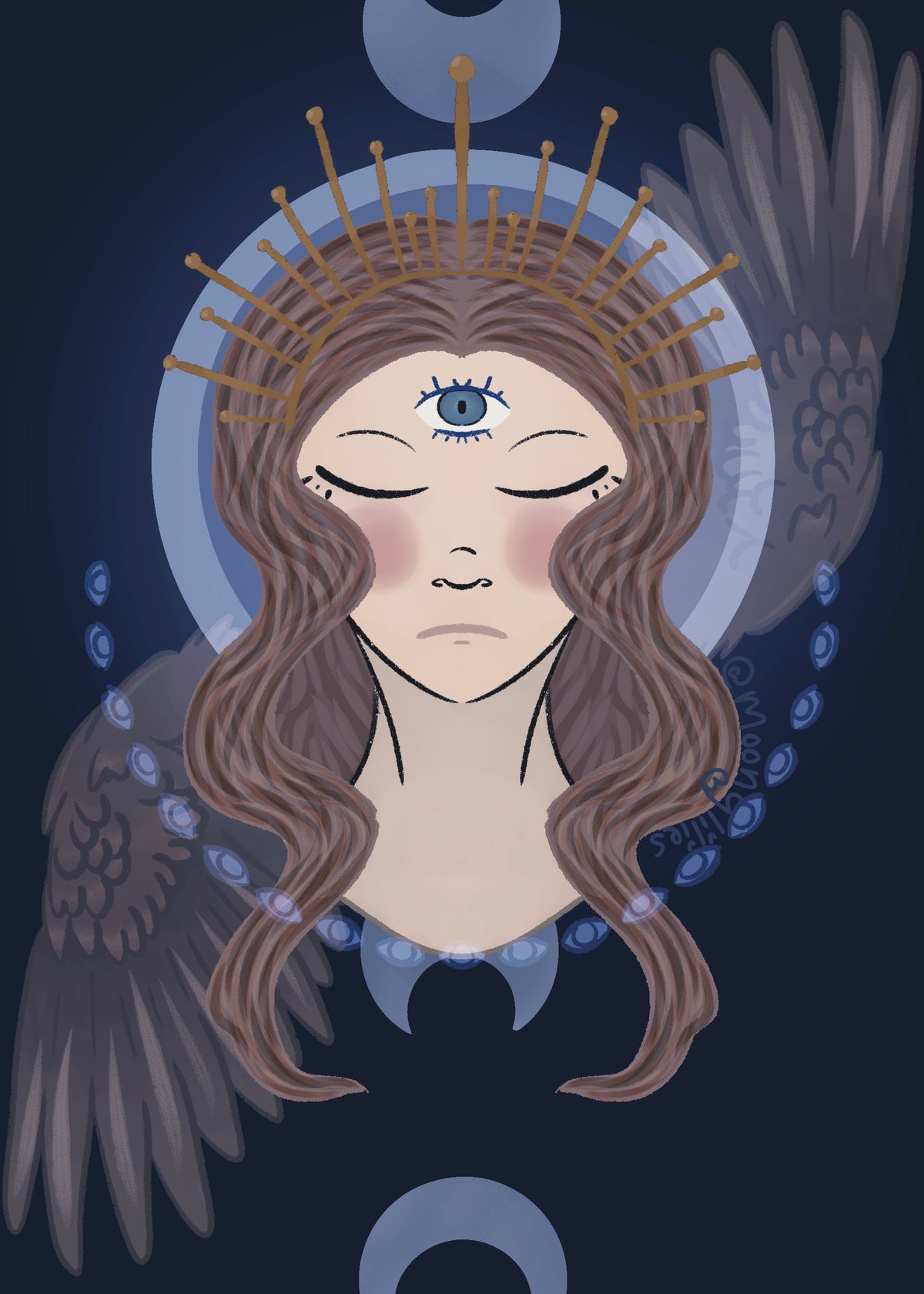 Once in a Blue Moon | Sticker | Original Art Print 5x7