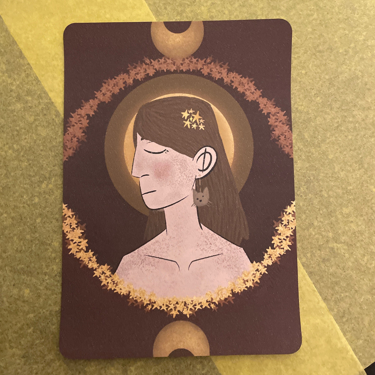 Kitty Gold Star | Original Art Print 5x7