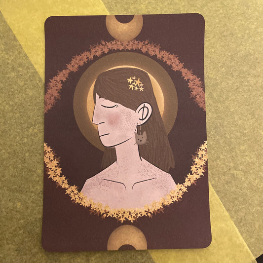 Kitty Gold Star | Original Art Print 5x7