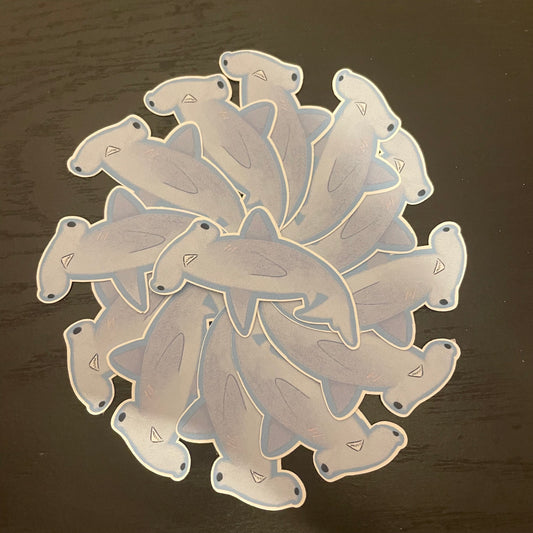 Anxious Hammerhead Sticker | Cute Shark Sticker