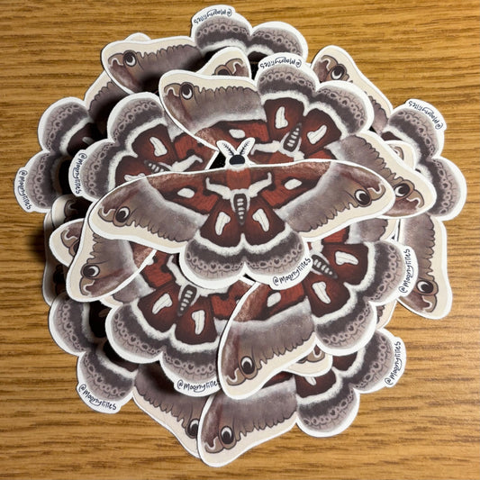 Hyalophora Golveri Moth sticker