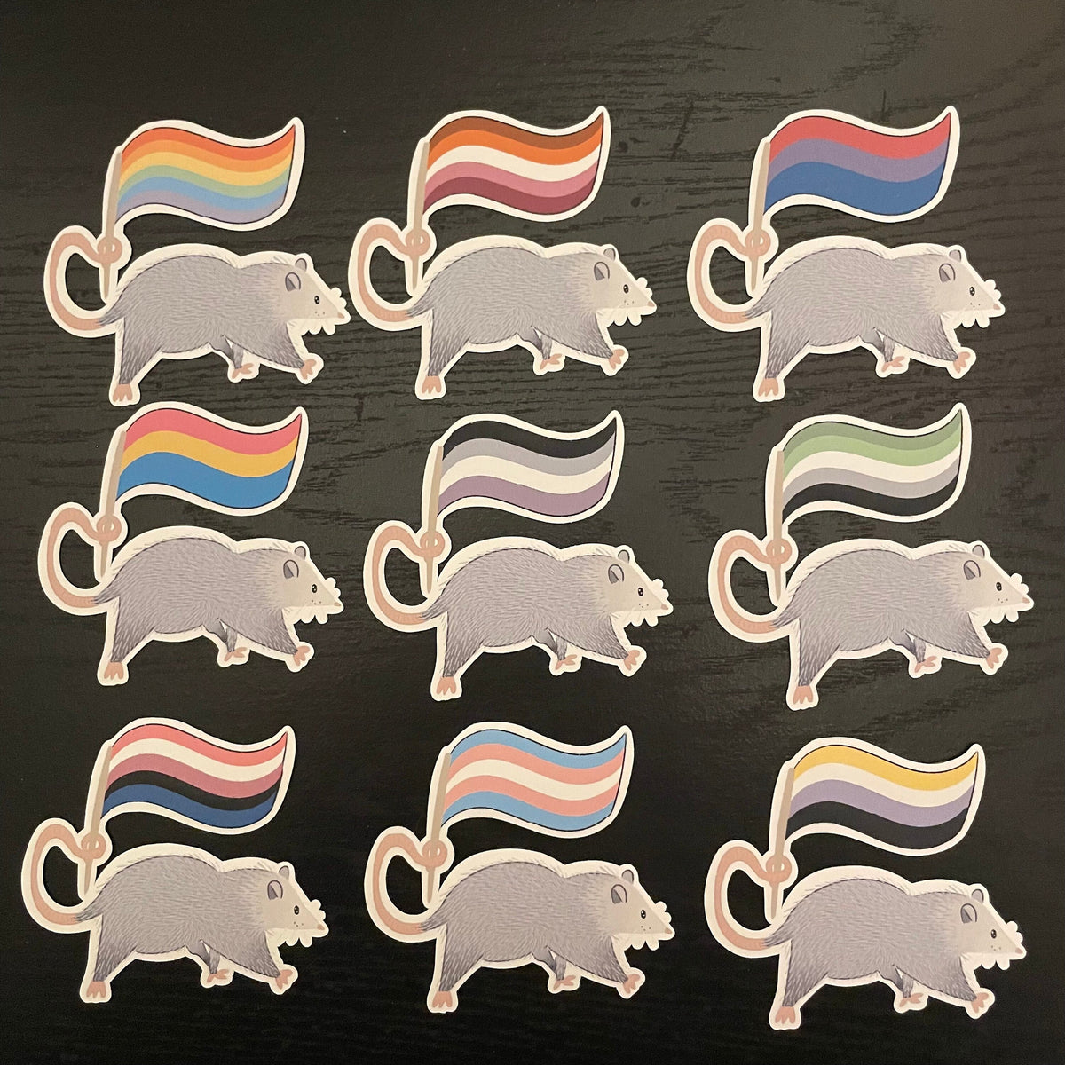 Pride Opossum Vinyl Stickers